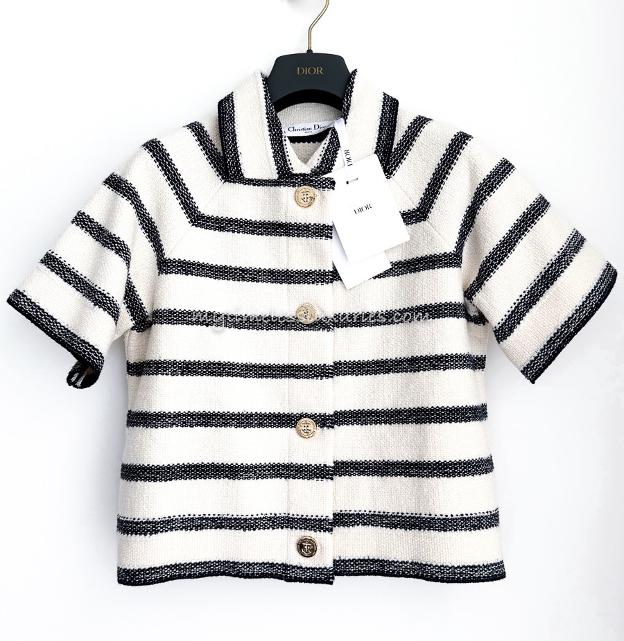 DIOR 2023 Mariniere Logo Short Sleeve Jacket *New