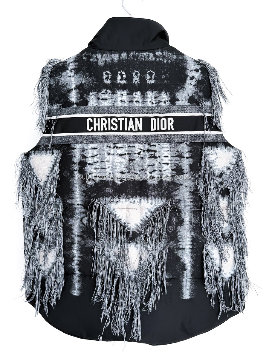 DIOR 2020 FW Runway Tie Dye Logo Puffer Vest S