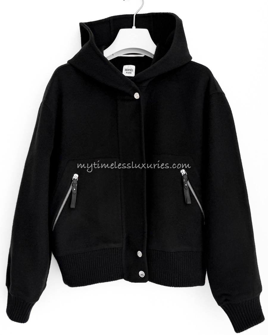 HERMES Hooded Cashmere Jacket