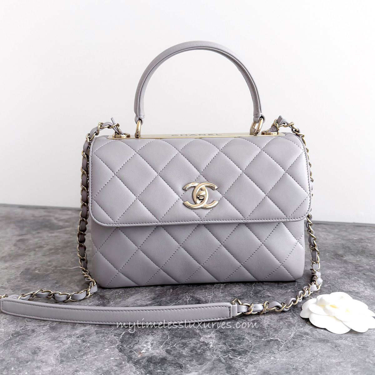 CHANEL Grey Small Trendy CC Lt Gold Hw