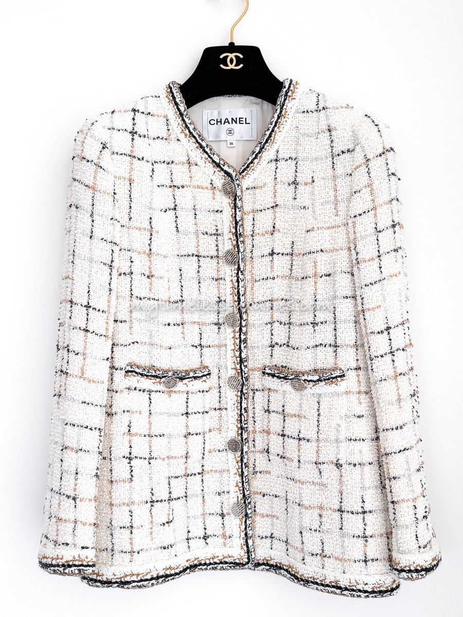 CHANEL 17S Fantasy Tweed 'Robot' Jacket White 36 - Timeless Luxuries