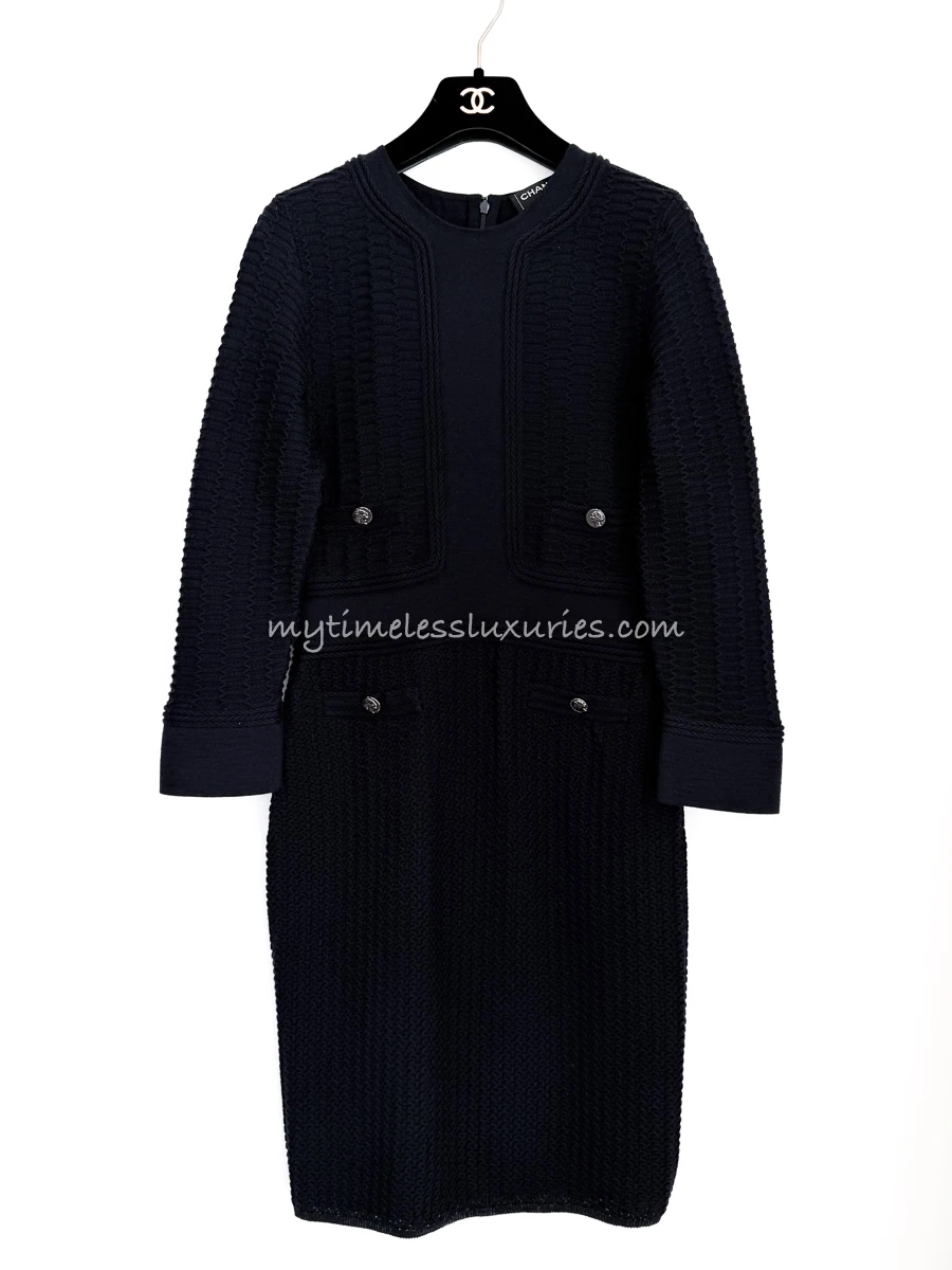 CHANEL 16A Paris in Rome Wool Knit Dress 34