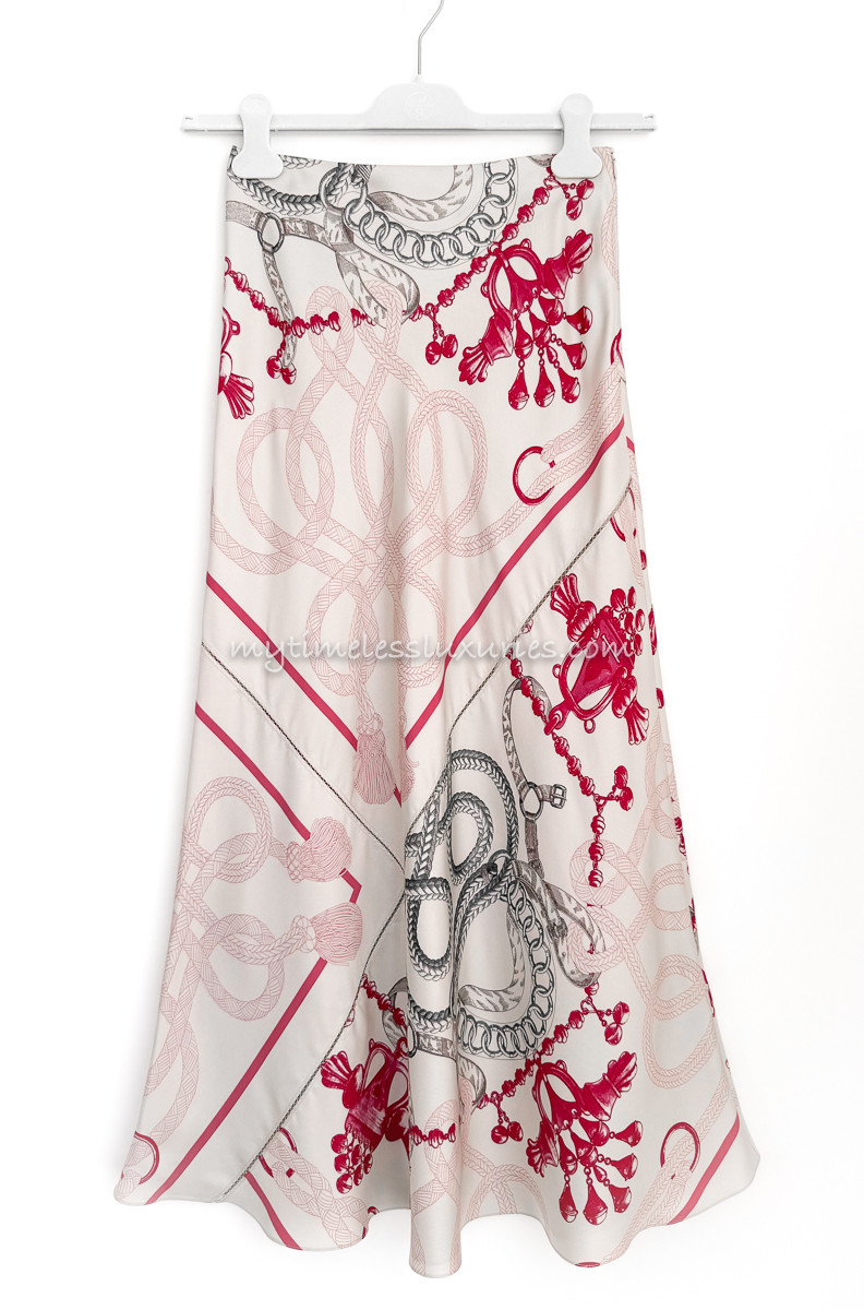 HERMES 2025 FW 'Palefroi Remix' Flowy Slanted Skirt 34 *New