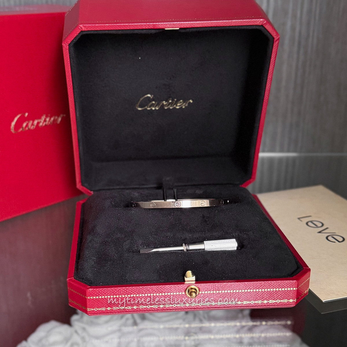 CARTIER Love Bracelet Small Model White Gold 16