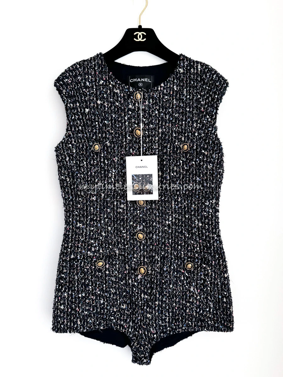CHANEL 21A Metiers d'Art Fantasy Tweed Jumpsuit 38 *New