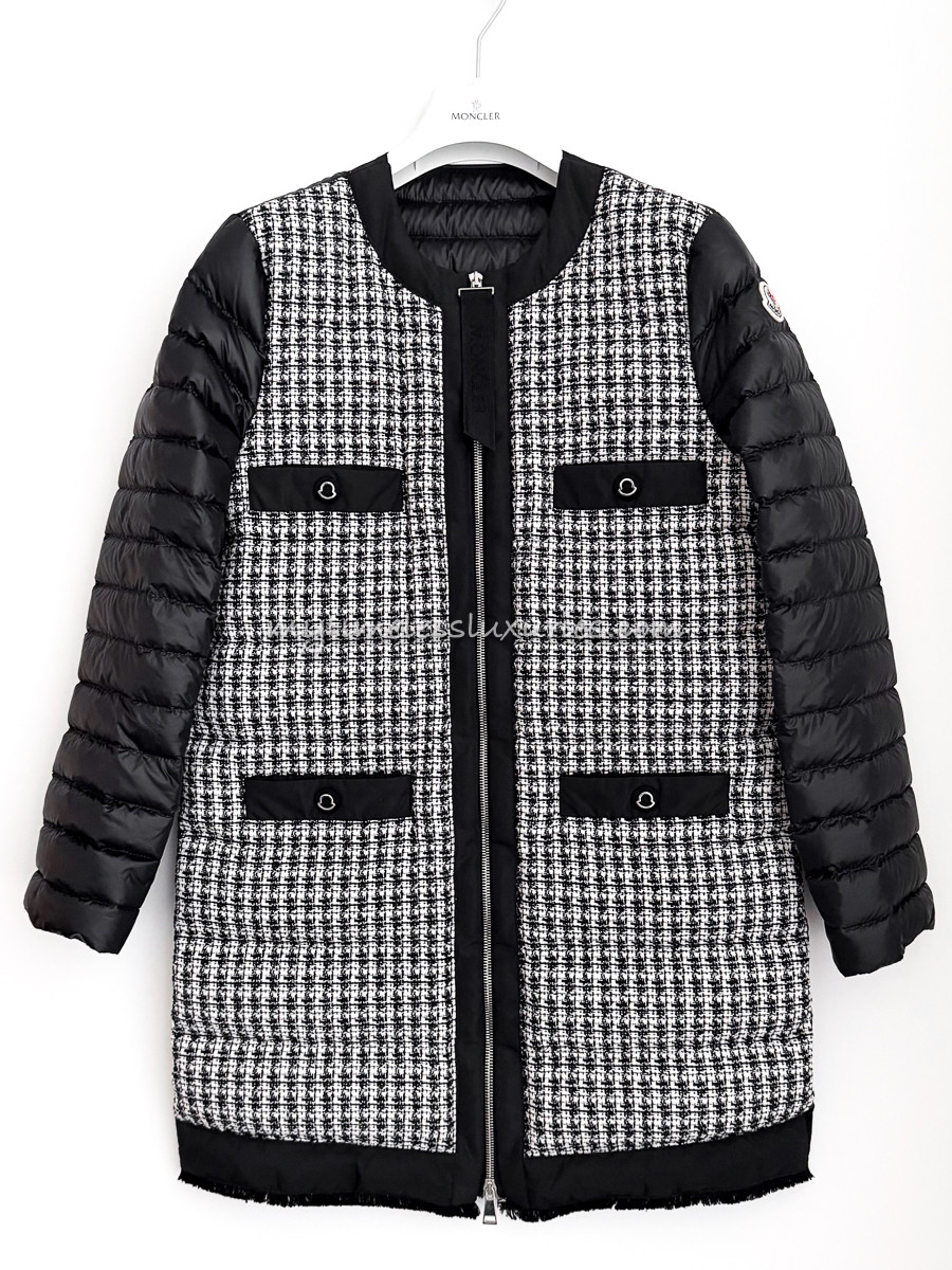 MONCLER Maix Tweed Long Down Jacket/ Coat 0