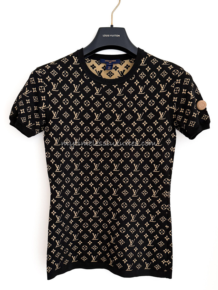 LOUIS VUITTON Monogram Jacquard Knit Top XS - Timeless Luxuries