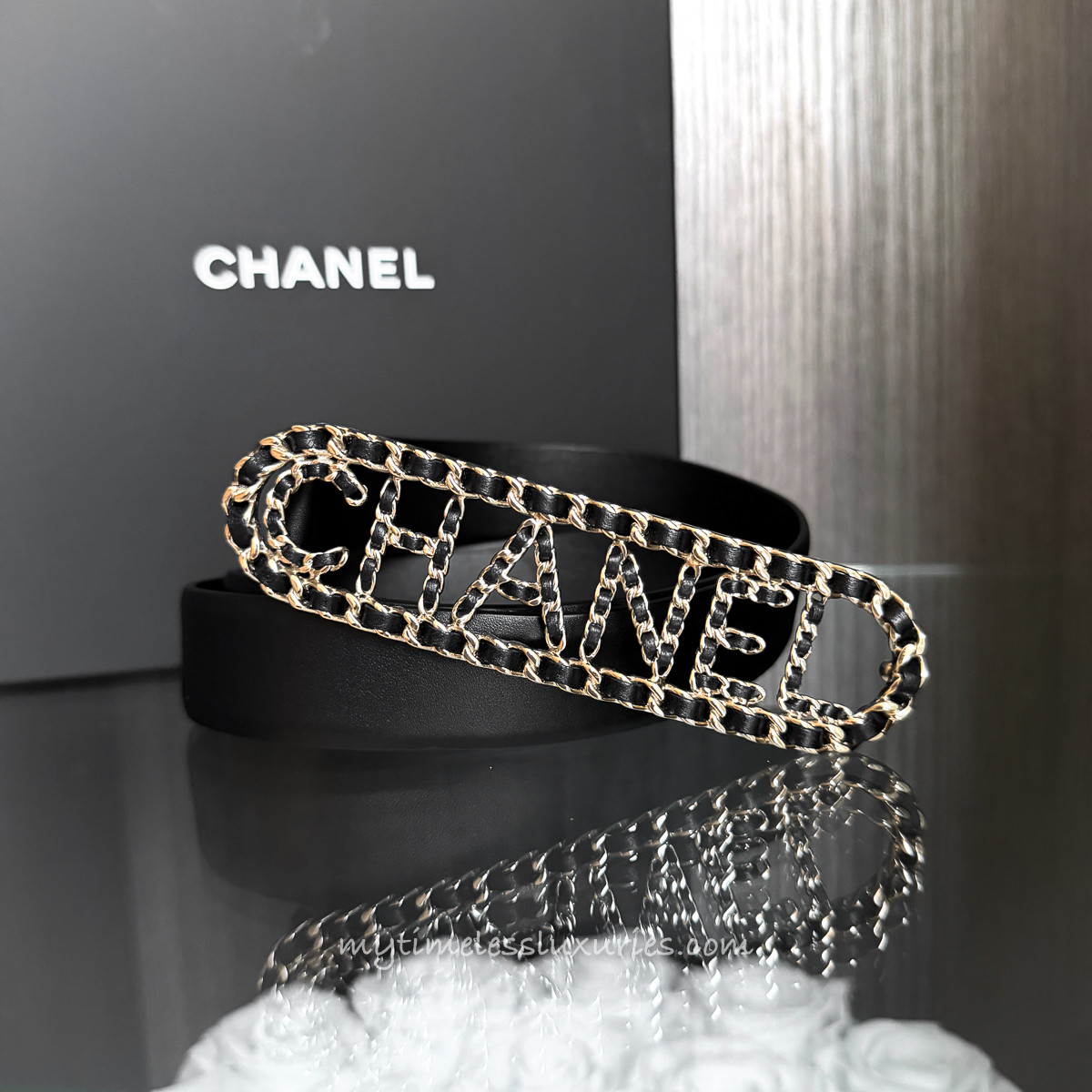 CHANEL 20C Letter Logo Buckle Belt 75