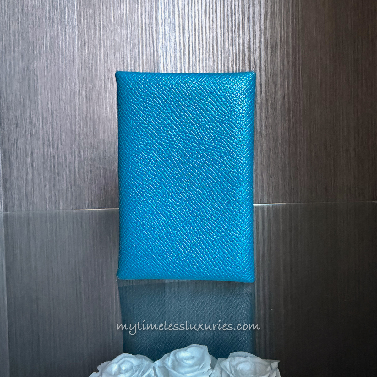 HERMES Bleu Izmir Calvi Card Holder Chadstone Exclusive