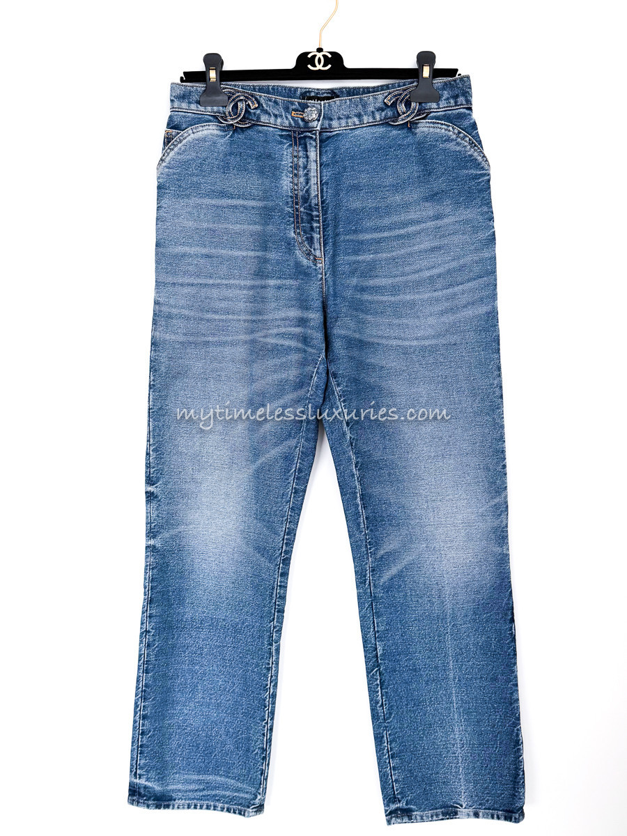 CHANEL 24S CC Logo Jeans 38