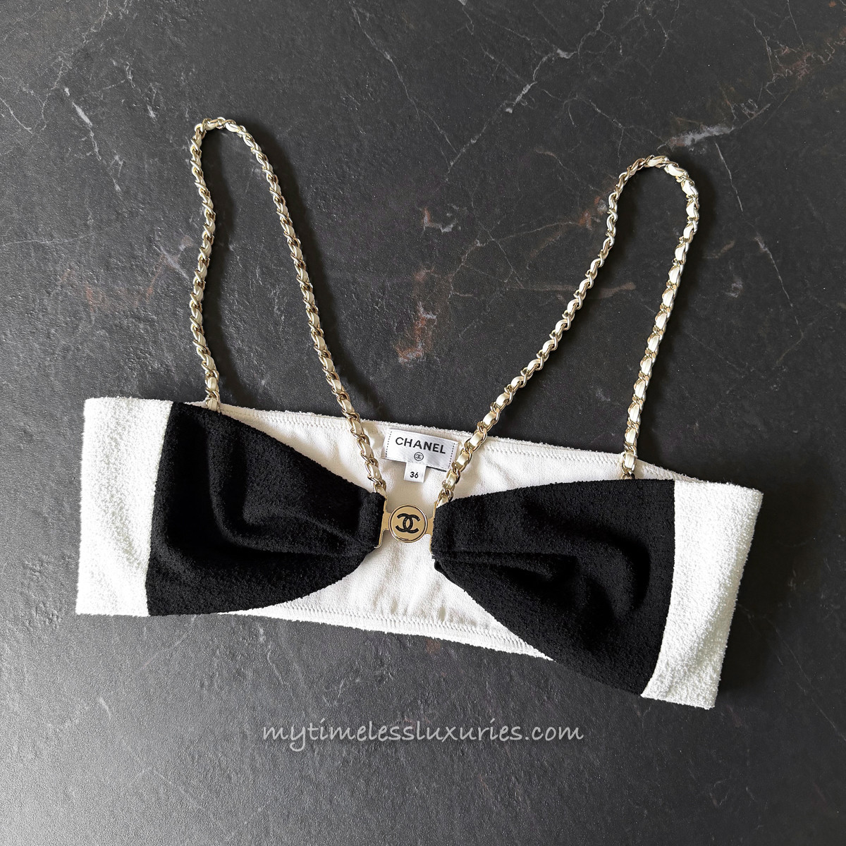 CHANEL 22S Runway Bralette Top 36