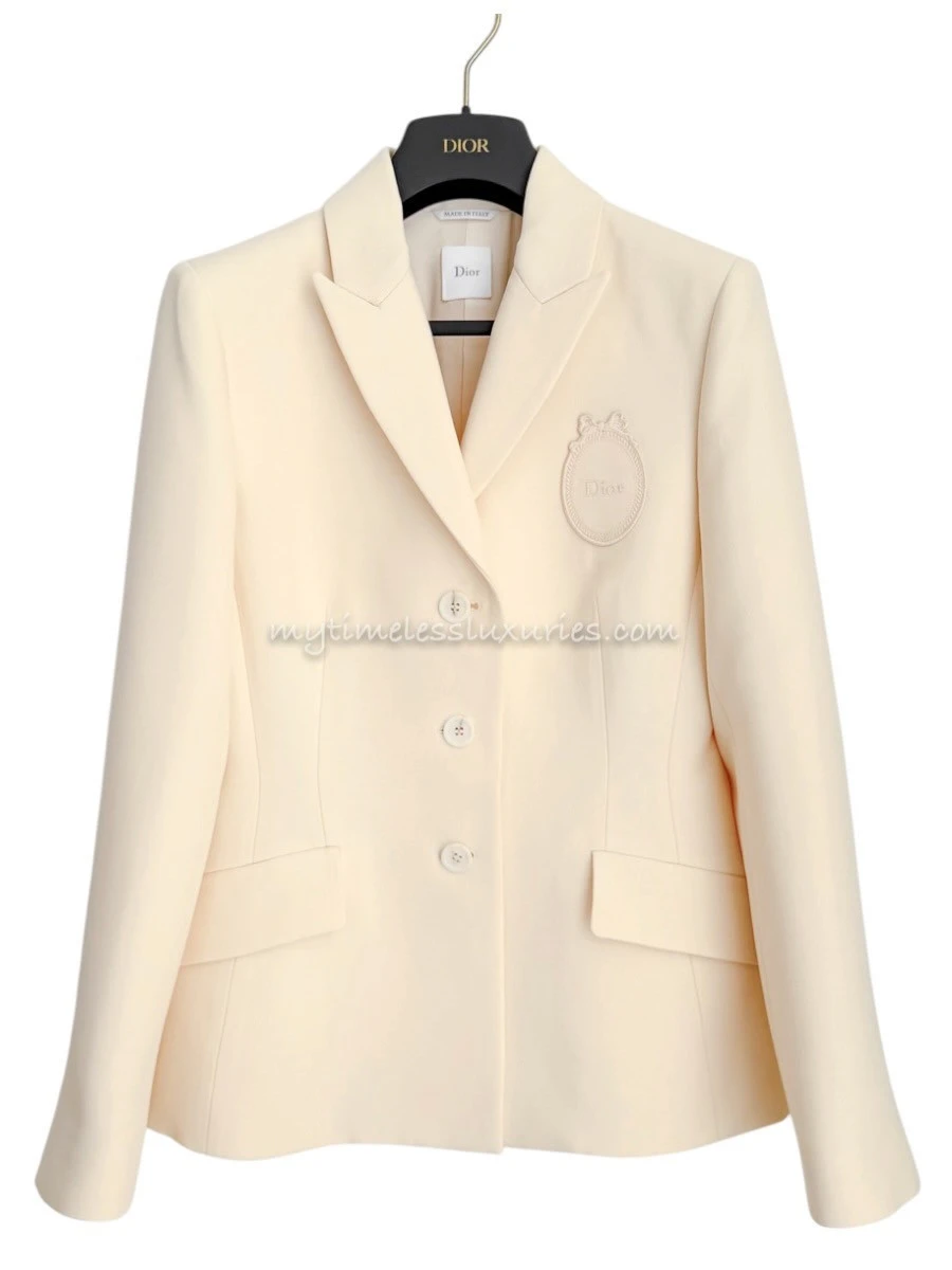 DIOR 2026 Médaillon Embroidered Bar Jacket 34 Ecru