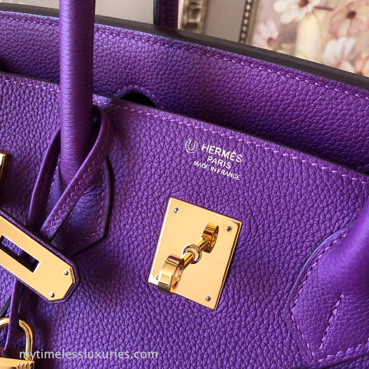HERMES Birkin 30 HSS Special Order Anemone Togo Gold Hw A/ 2017