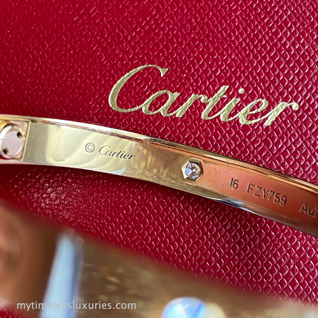 CARTIER Love Bracelet 4 Diamonds 18K YG 16 - Timeless Luxuries