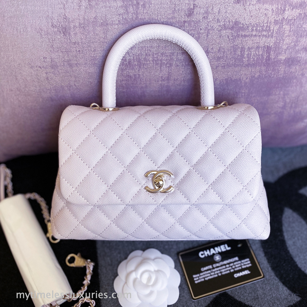 Chanel a Lilac Caviar Mini Coco Handle New Timeless Luxuries