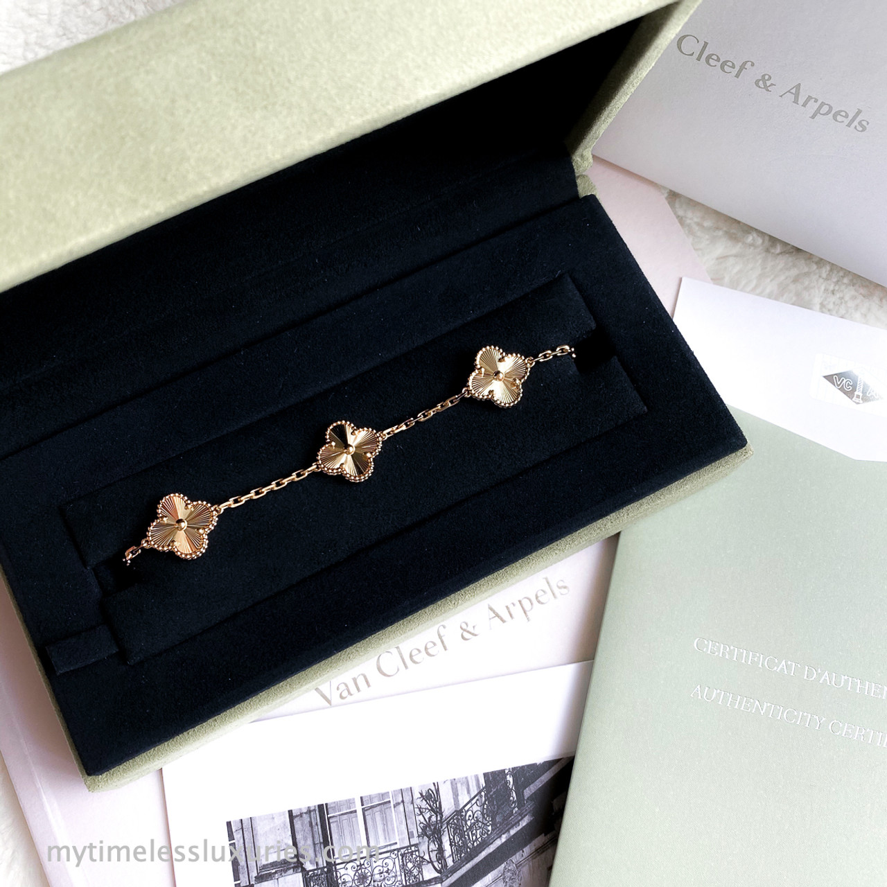 VCA Van Cleef & Arpels 5 Motif Vintage Alhambra Guilloché Bracelet Unboxing  