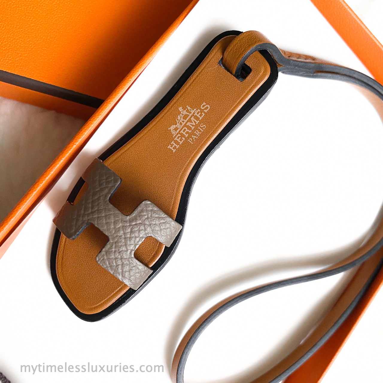 HERMES♪バッグチャーム ≪Oran nano≫ HERMES Oran Nano Charm Etoupe *New - Timeless Luxuries