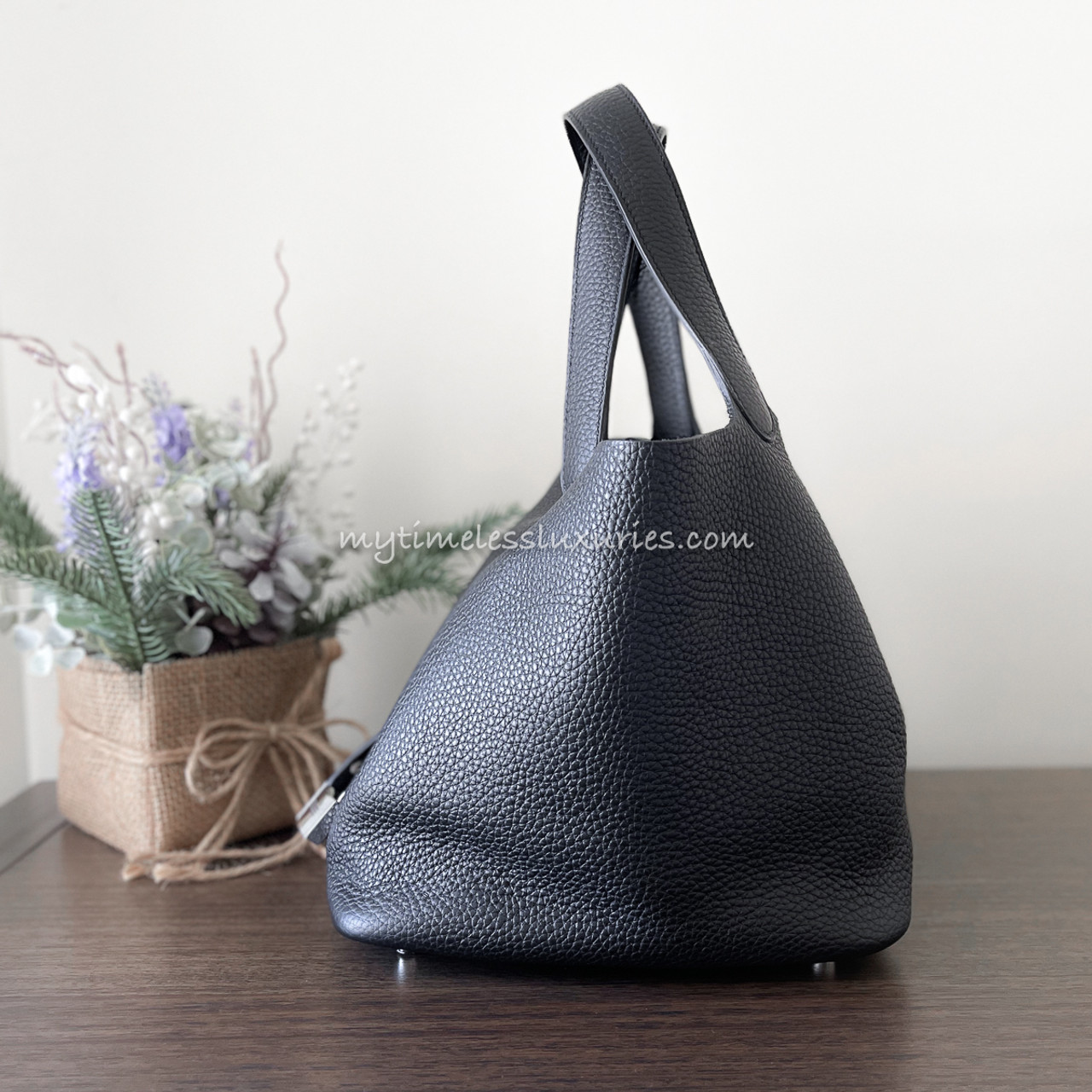 HERMES 2020 Picotin Lock 22 Noir (Black) Clemence PHW