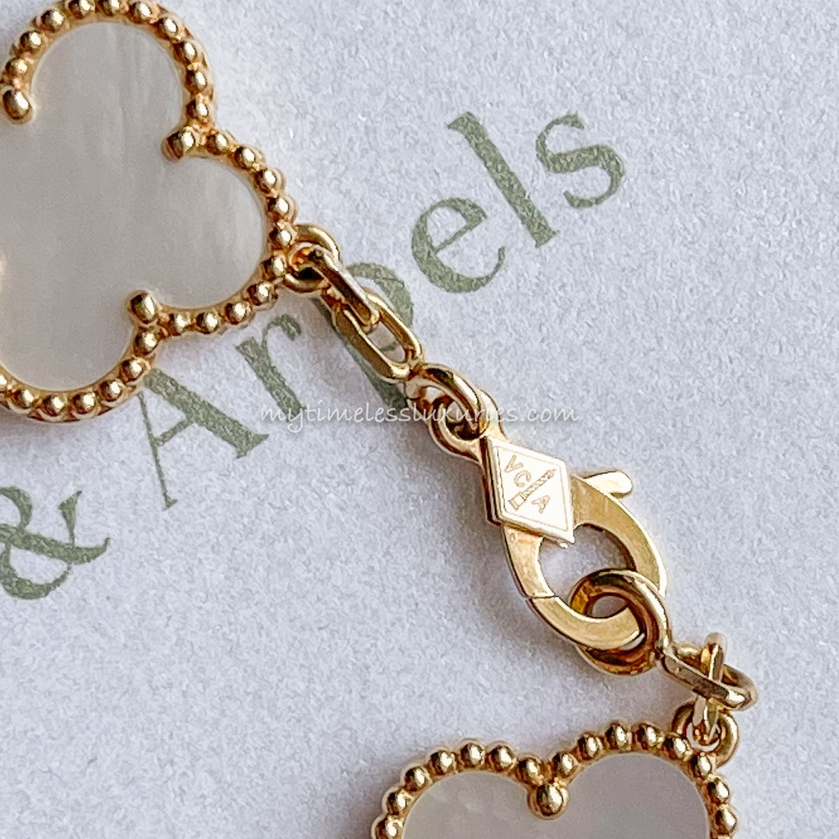 VAN CLEEF & ARPELS Vintage Alhambra 5 Motifs Bracelet White MOP