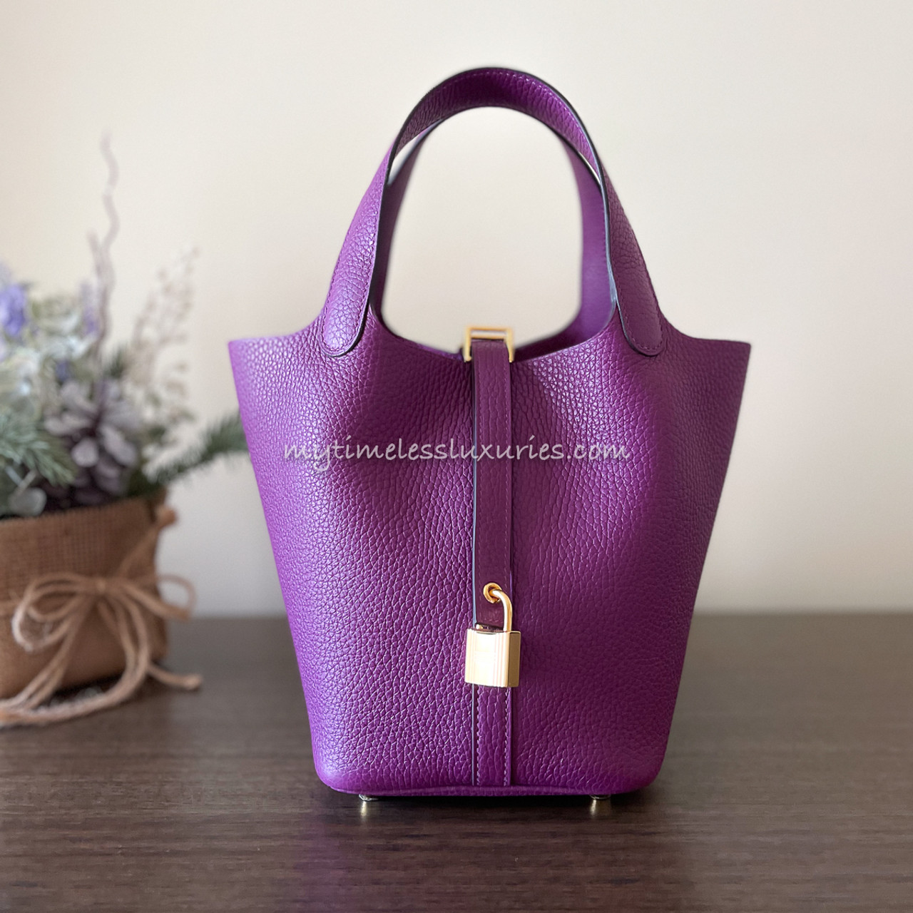 INSTOCK] Hermes Picotin 18, Etoupe in Clemence GHW Stamp D, Luxury