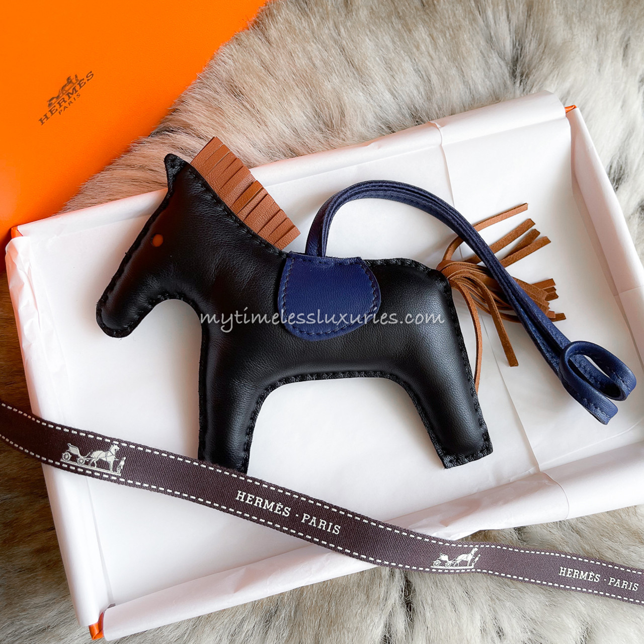 HERMES Rodeo MM Noir/ Gold/ Bleu Saphir - Timeless Luxuries