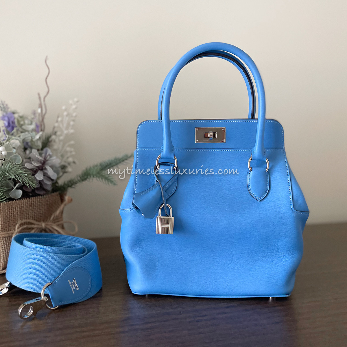 HERMES Toolbox 20 Bleu Paradis Swift PHW - Timeless Luxuries