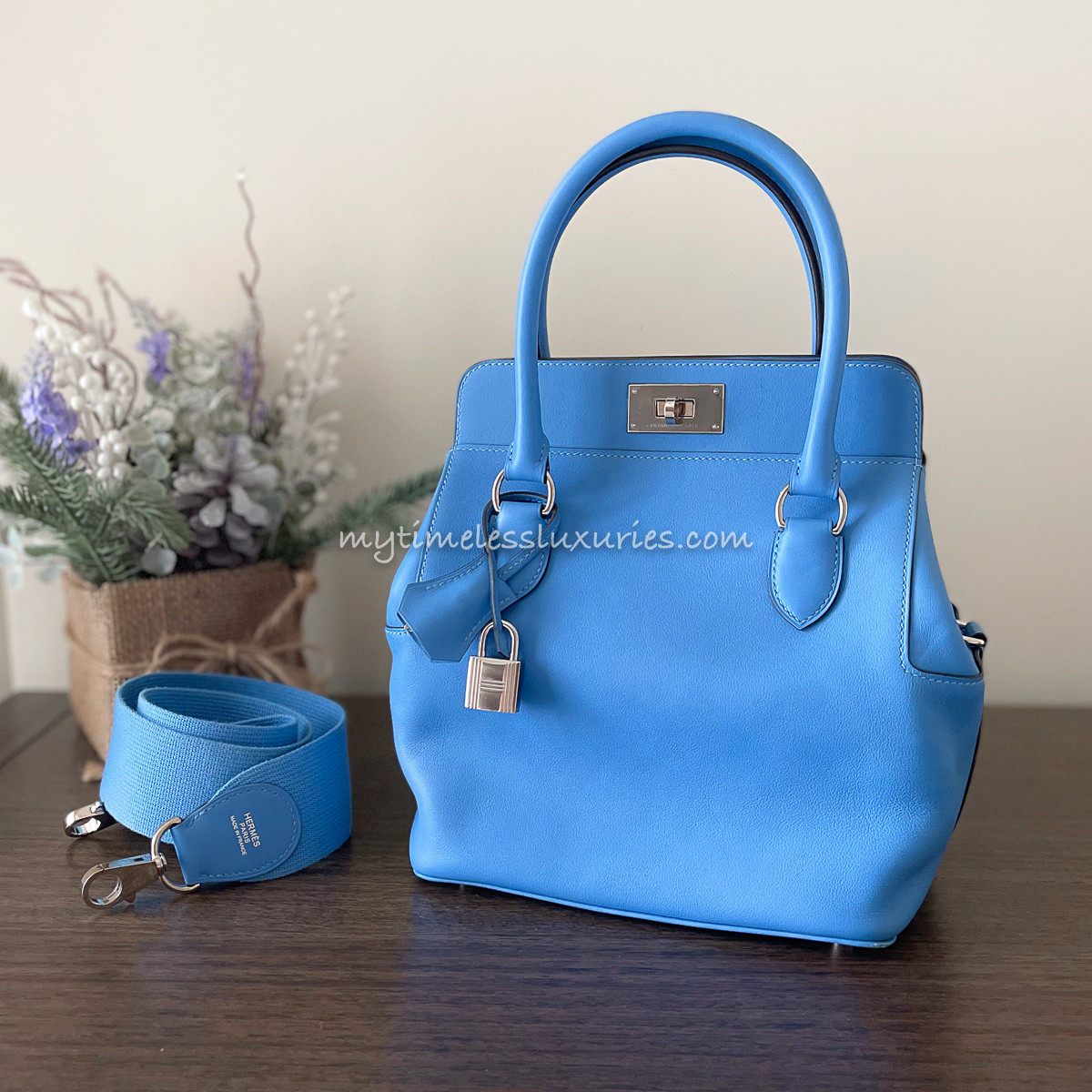 HERMES Toolbox 20 Bleu Paradis Swift PHW - Timeless Luxuries