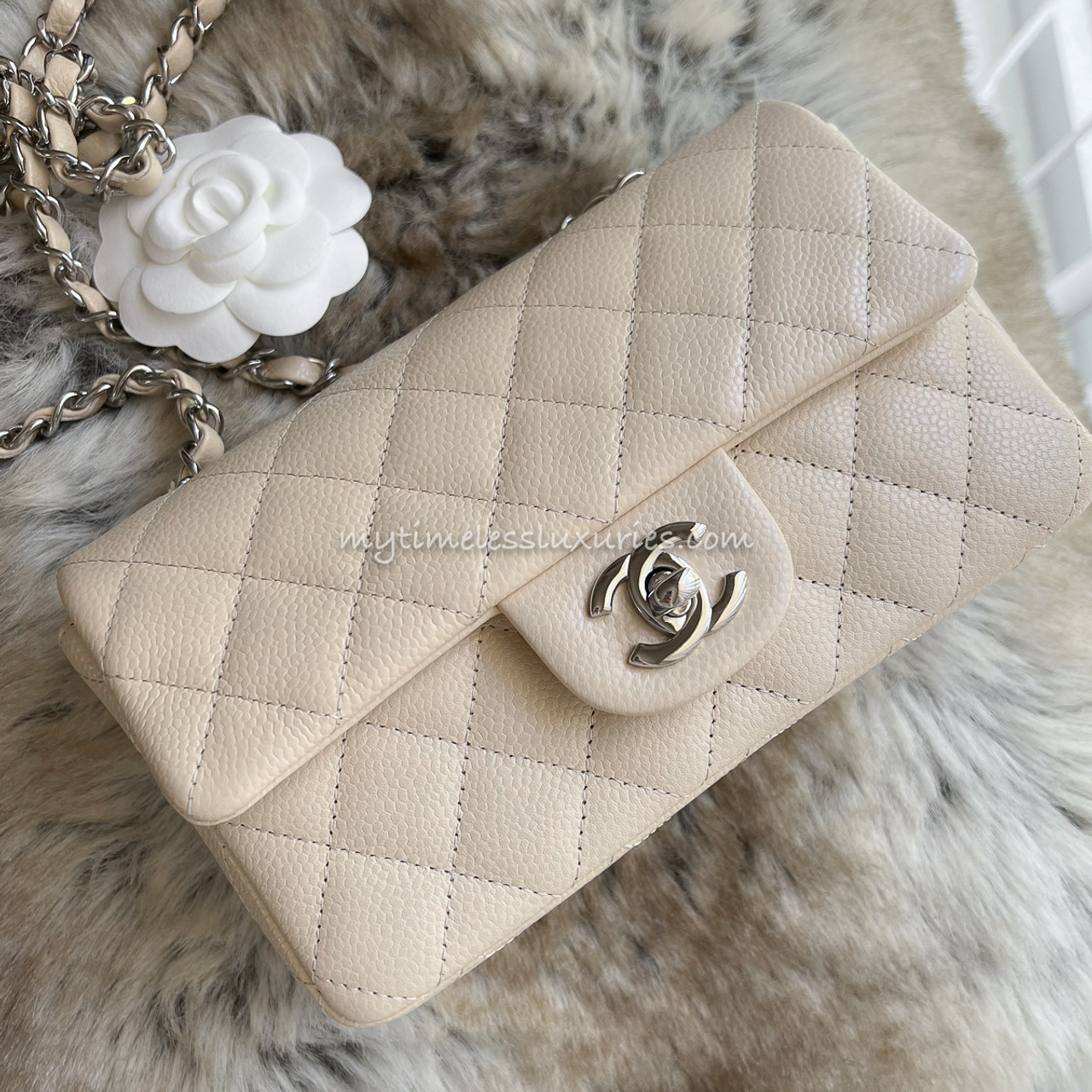 New Chanel Classic 2021 Rectangular Mini Beige Flap Bag  Fashion Reloved