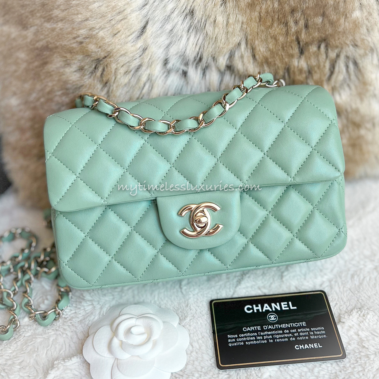 chanel green mini bag