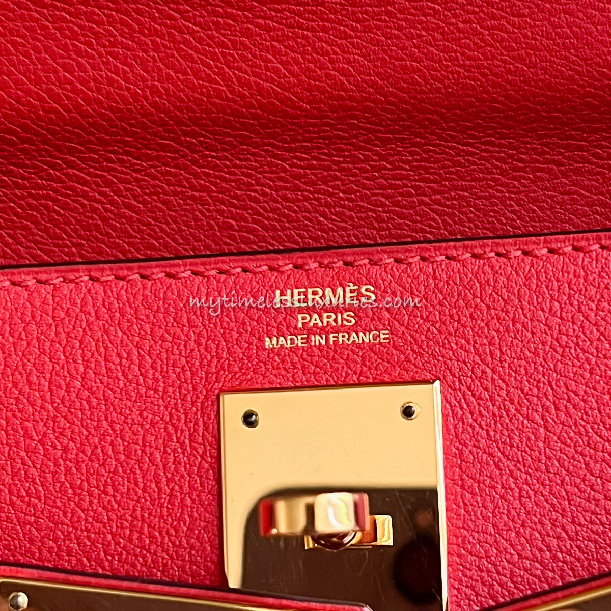 HERMES Kelly 28 Rouge Tomate Evercolor Gold Hw - Timeless Luxuries