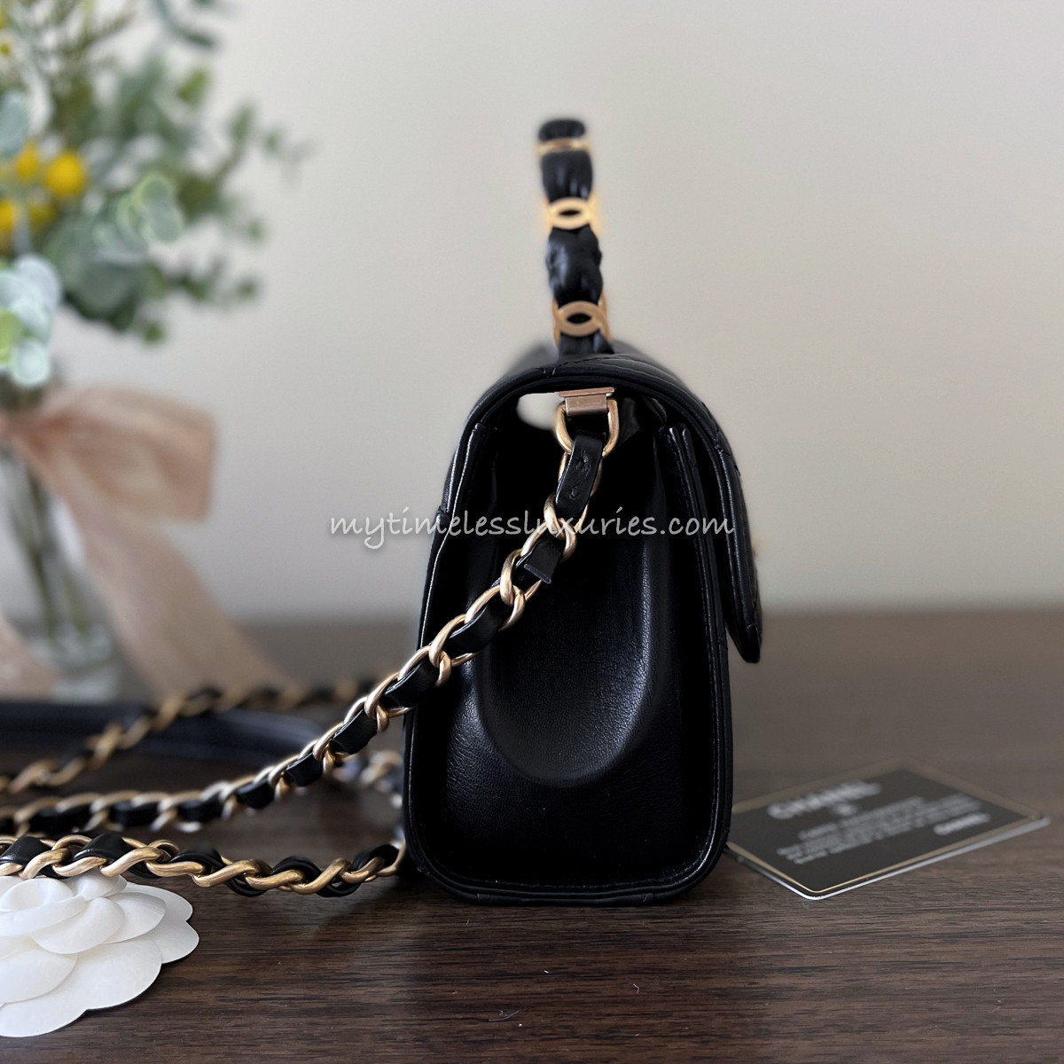 CHANEL 21S Black Calfskin Mini Top Handle Bag *New - Timeless Luxuries
