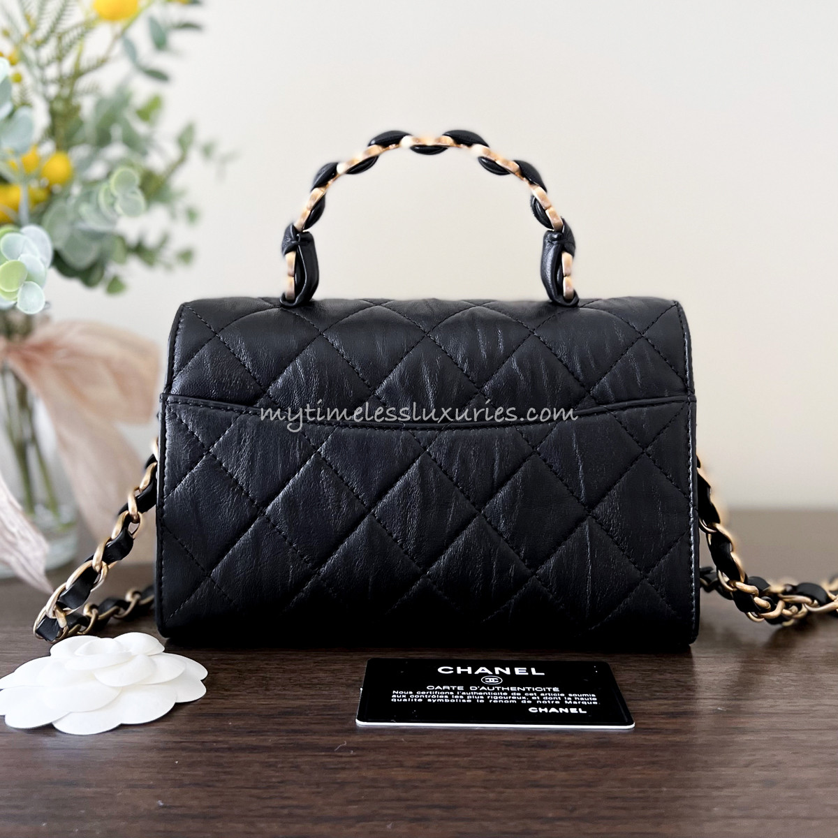 CHANEL 21S Black Calfskin Mini Top Handle Bag *New - Timeless Luxuries