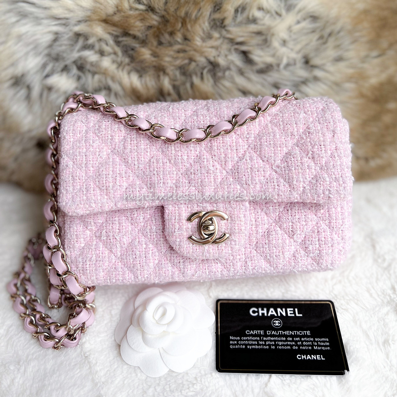 Túi Chanel 22 Shopping hồng logo vàng da bê 38cm best quality