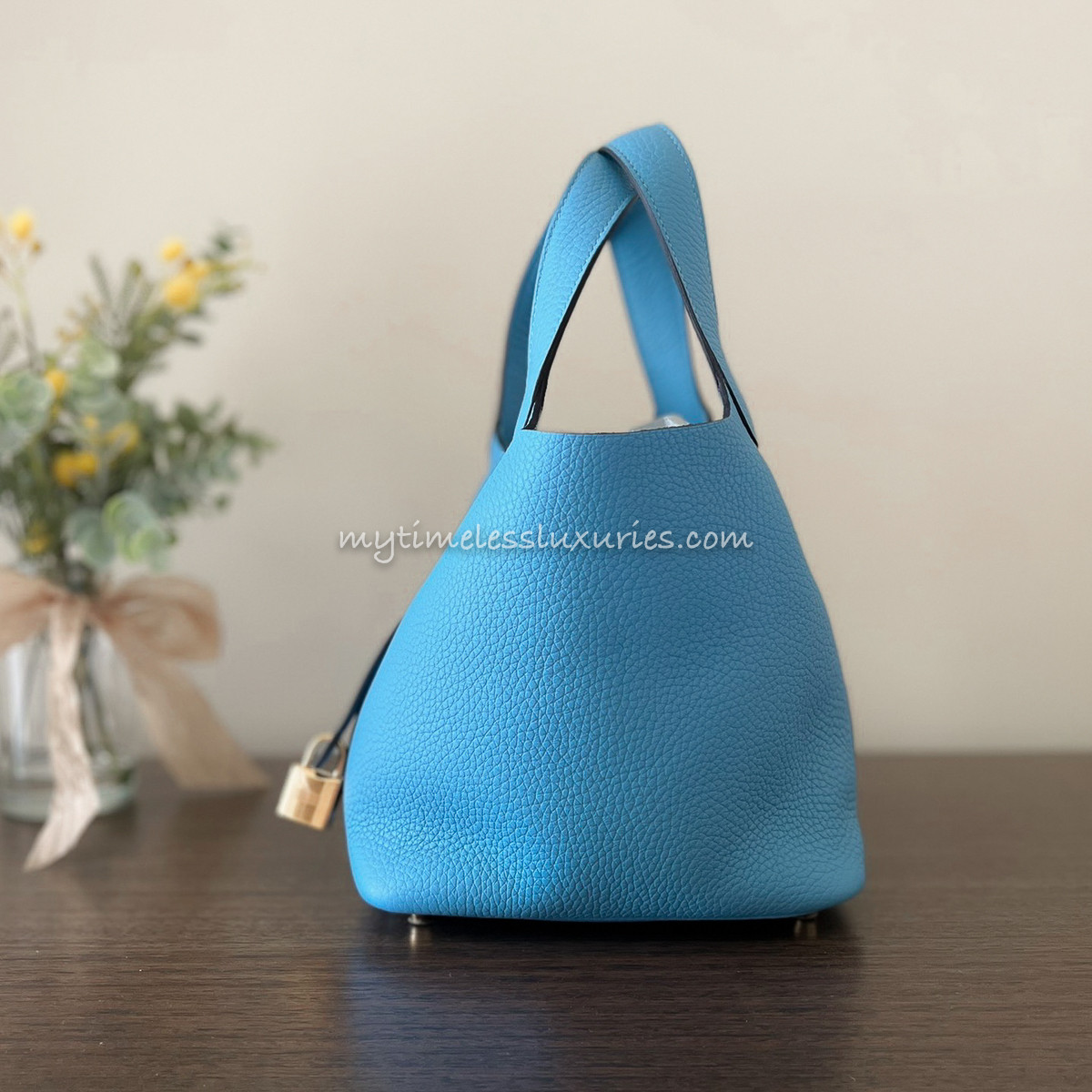 HERMES 2021 Picotin Lock 18 Bleu du Nord Clemence GHW *New