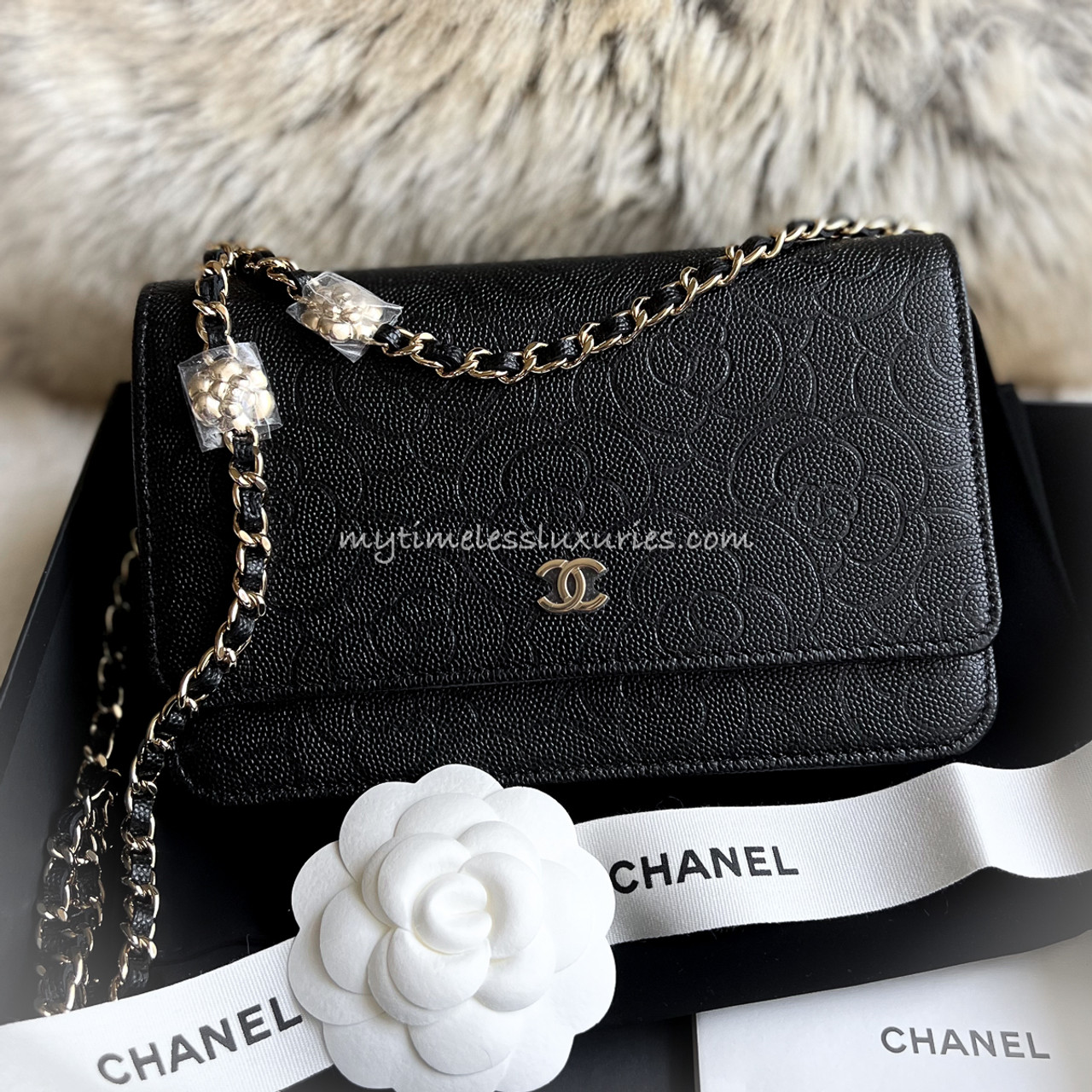 Chanel Lambskin Quilted CC Pearl Crush Wallet on Chain White  STYLISHTOP