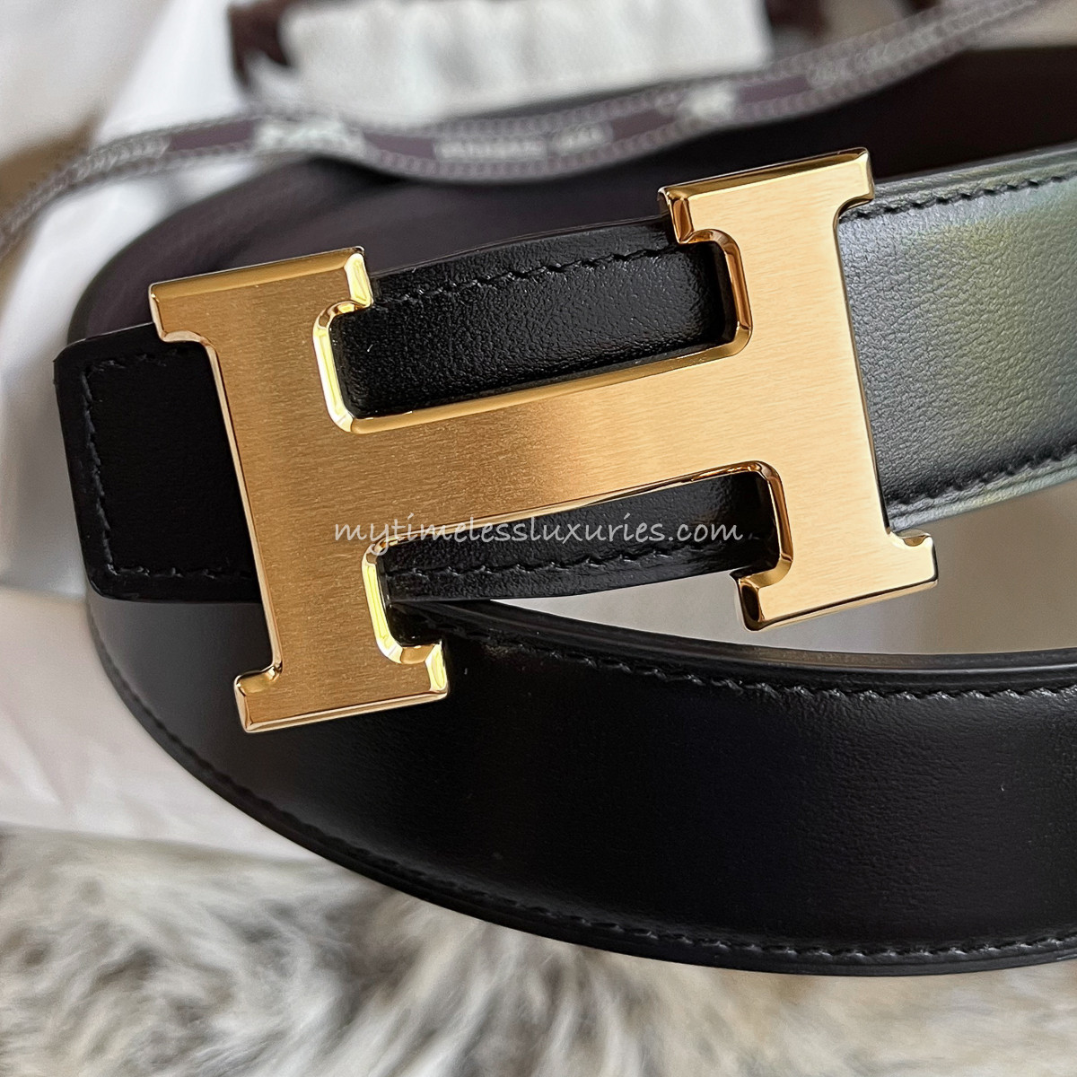 Hermès Constance Belt Set 2 reversible leather straps one buckle two straps! Hermes Constance Reversible Belt Leather Medium 85 289897 main image 3