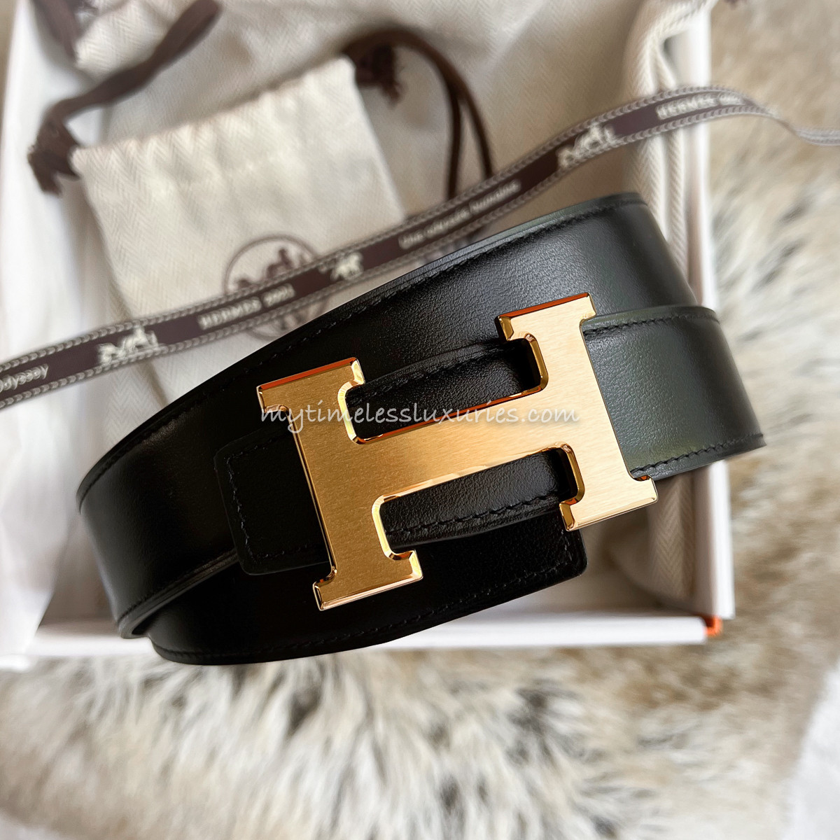 HERMES Constance Belt Buckle & Reversible Strap 32mm 80 *New  display picture 2
