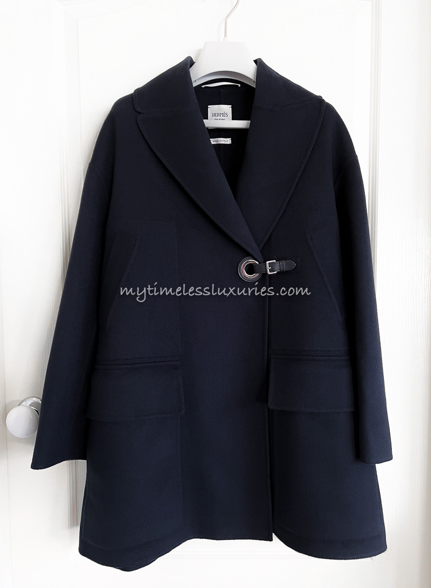 HERMES 2022 Double Cashmere Pea Coat 