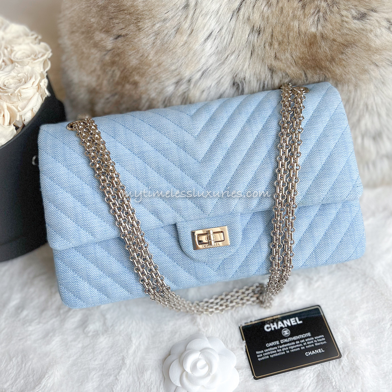 Chanel Blue Quilted Denim 2.55 Reissue Quilted Classic 226 Flap