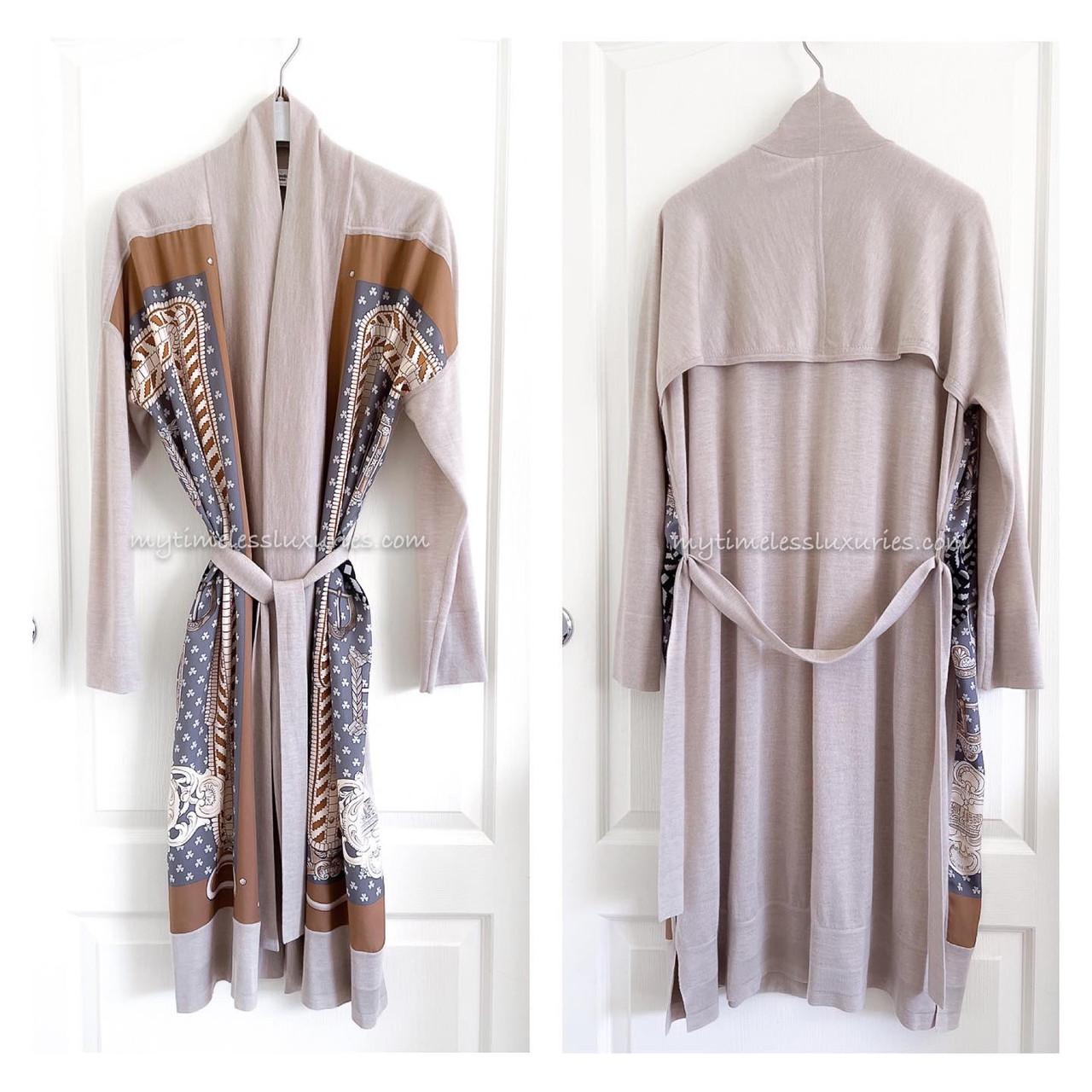 HERMES 'Boucles et Galons du Tsar' Trench-Style Twillaine Cardigan