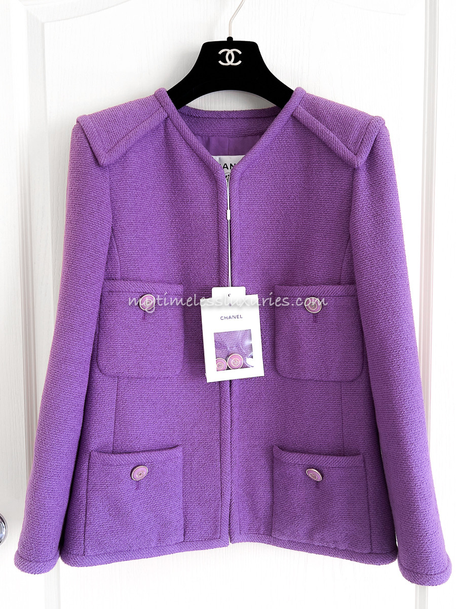 CHANEL 20C Runway Purple Tweed Jacket 
