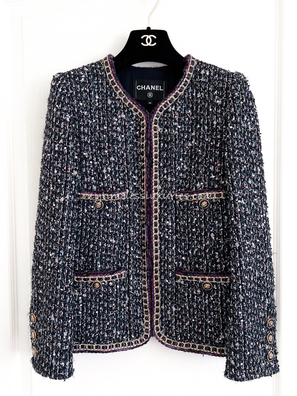 CHANEL 21A Metiers d'Art Fantasy Tweed Jacket Braided Trim 34 FR - Timeless  Luxuries