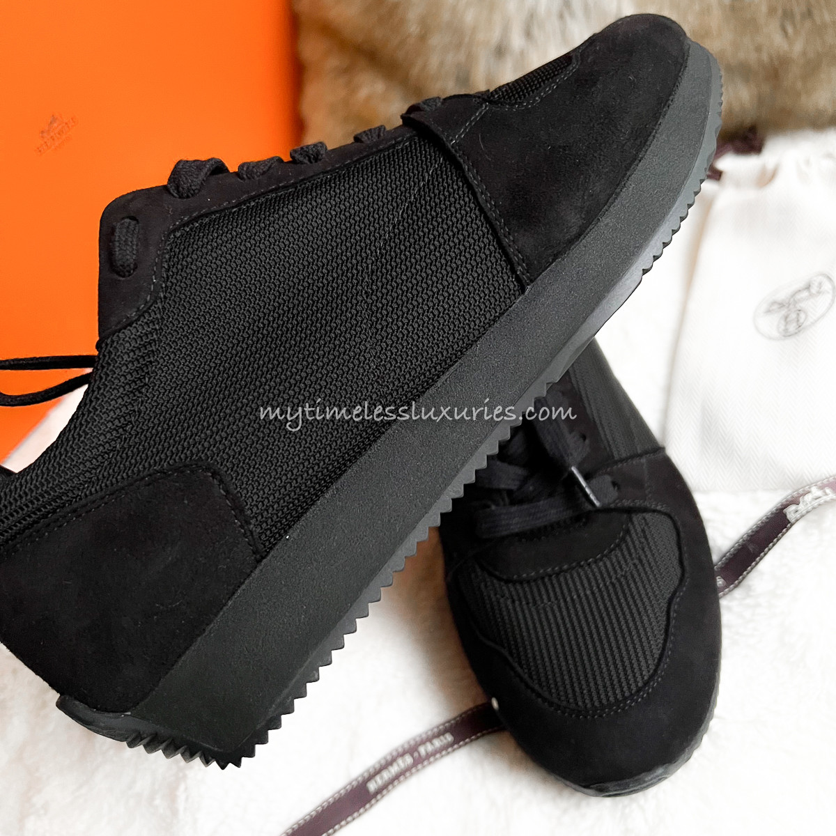 HERMES Escape Sneakers Noir 36.5 *New - Timeless Luxuries