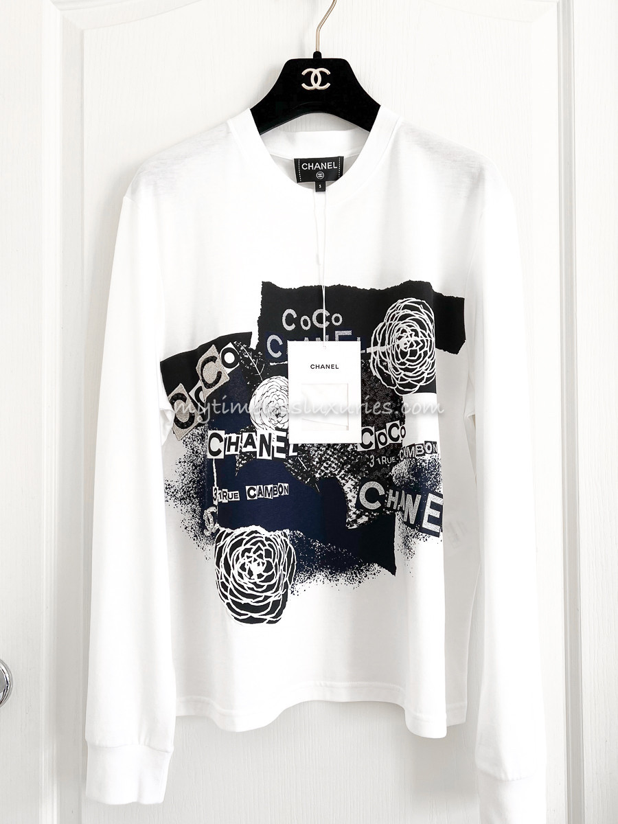 chanel logo shirt white