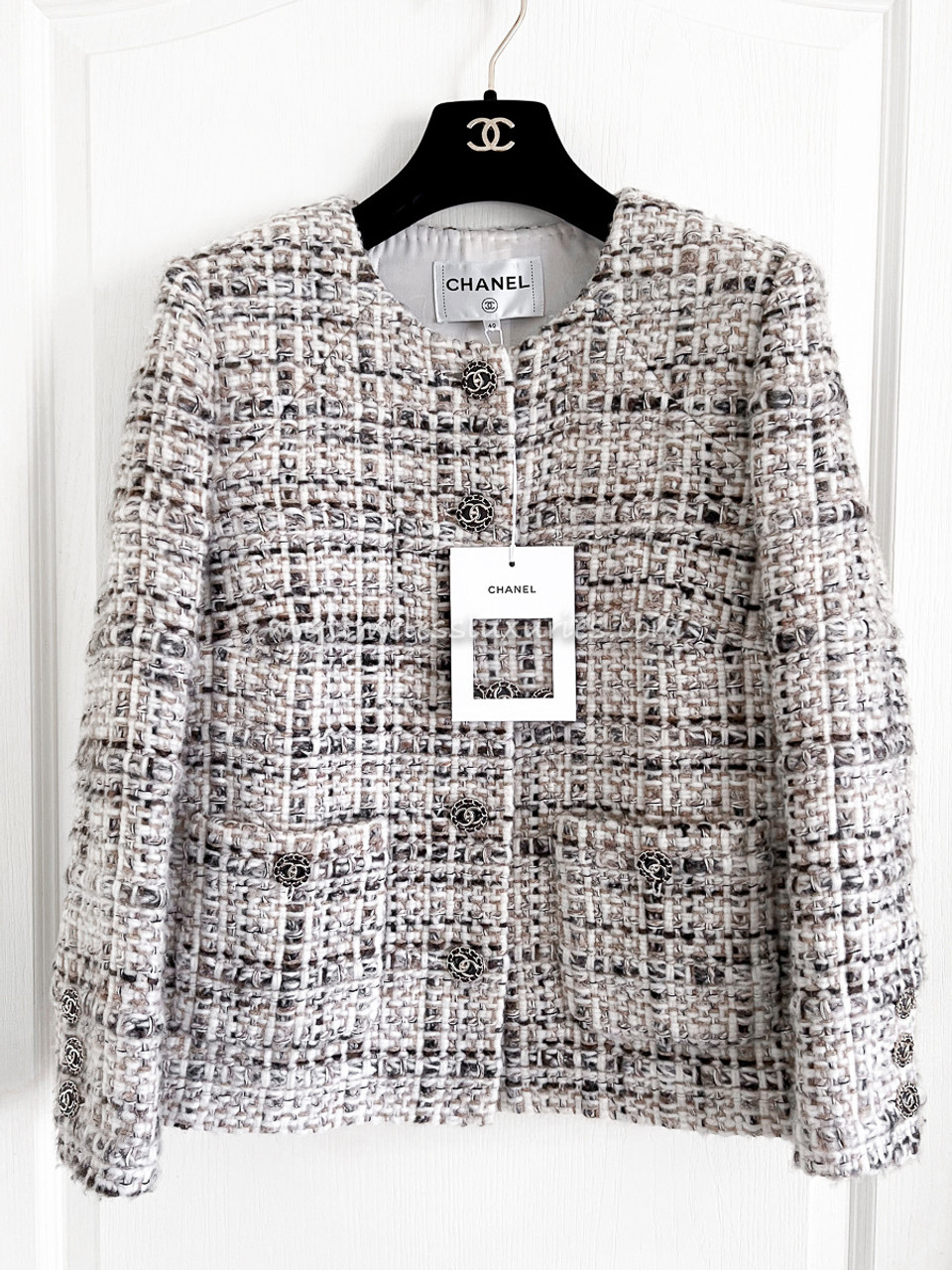 Chanel Ecru Tweed Jacket - 21 For Sale on 1stDibs