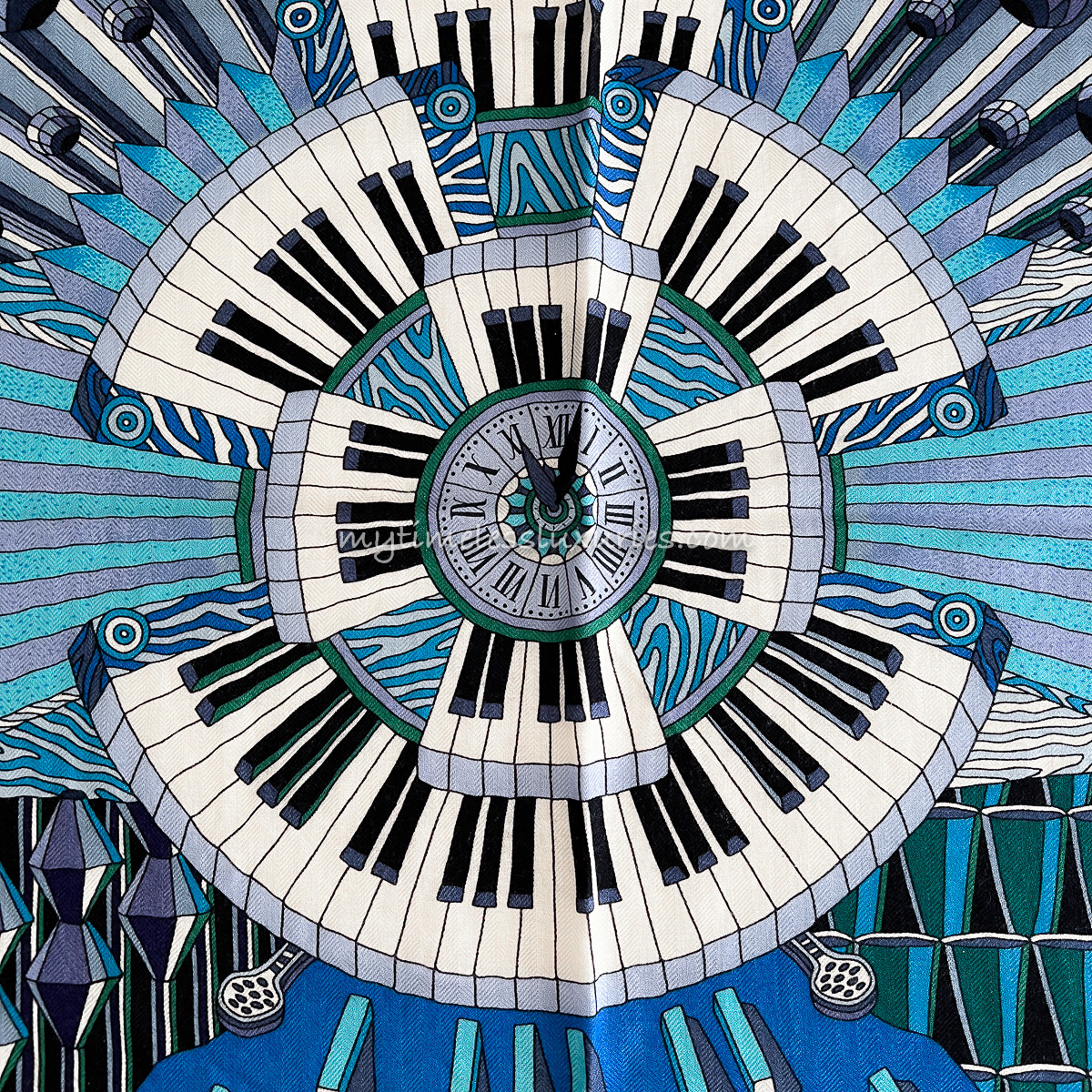 HERMES 'Point d'Orgue' Cashmere Silk Shawl 140 - Timeless Luxuries