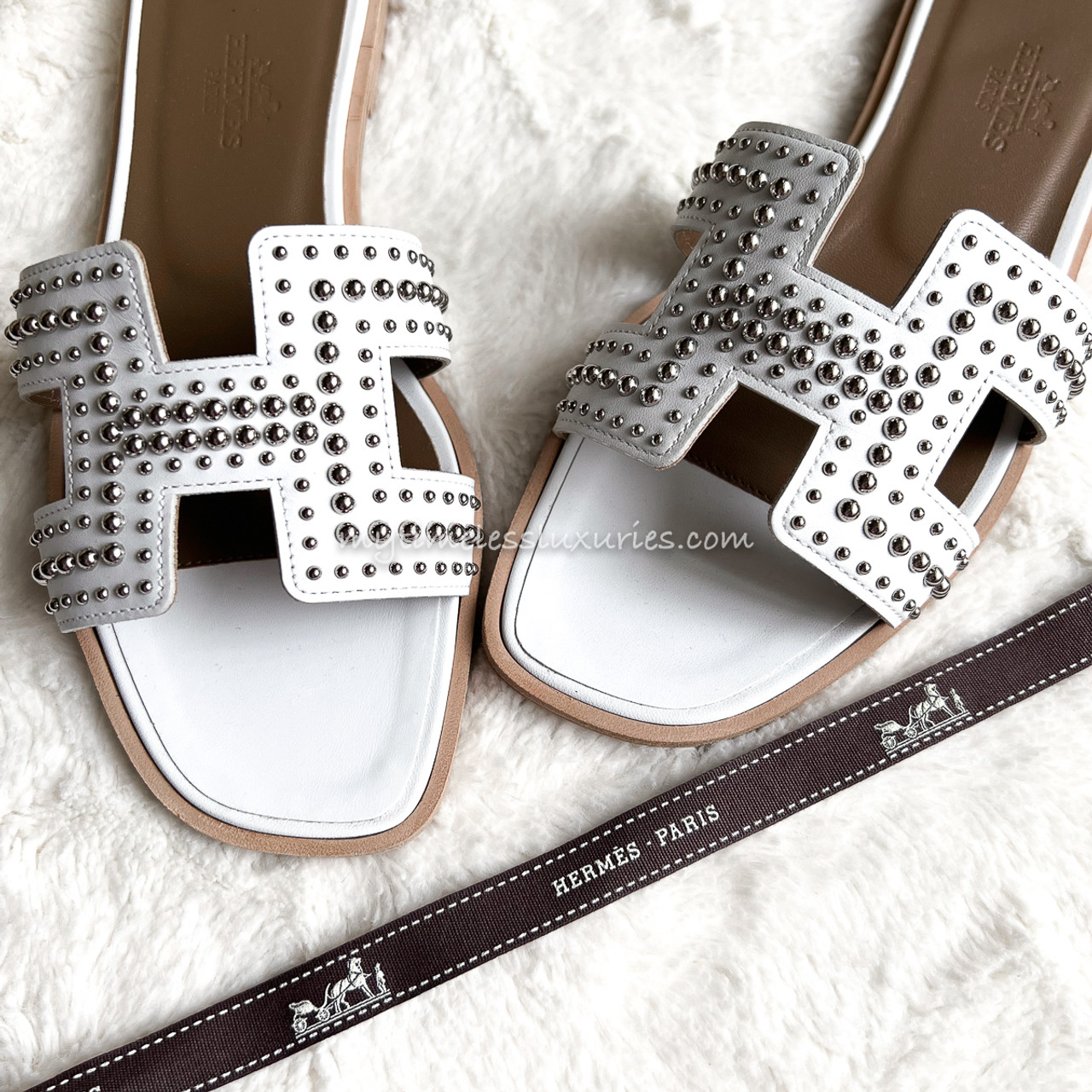 HERMES Studded Oran Flat Sandals 35 *New - Timeless Luxuries