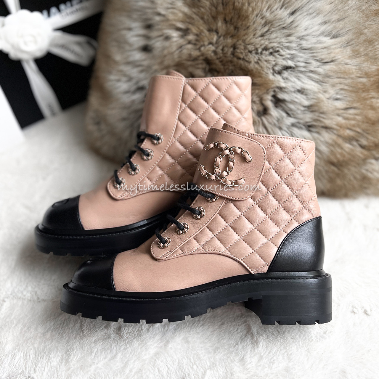 CHANEL 21A Quilted Combat Boots  *New - Timeless Luxuries