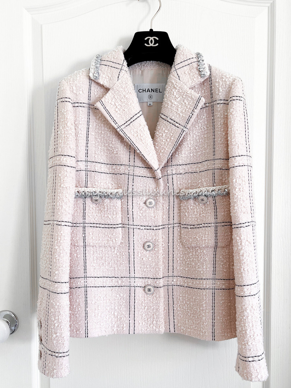 Pink CHANEL Inspired Tweed Blazer  Shopee Philippines