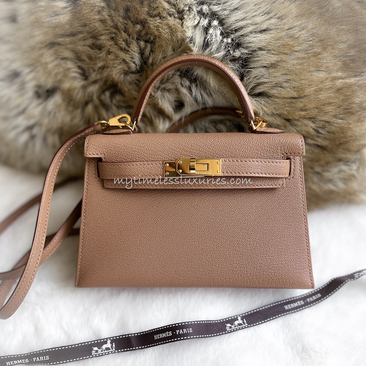 Hermes Chevre Mysore Mini Kelly Sellier